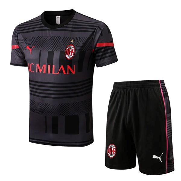 Camiseta Entrenamiento AC Milan Conjunto Completo 2022 2023 Gris